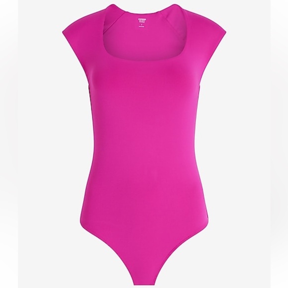 Express Tops - NWT Express Compression Square Neck Fuchsia Bodysuit XL